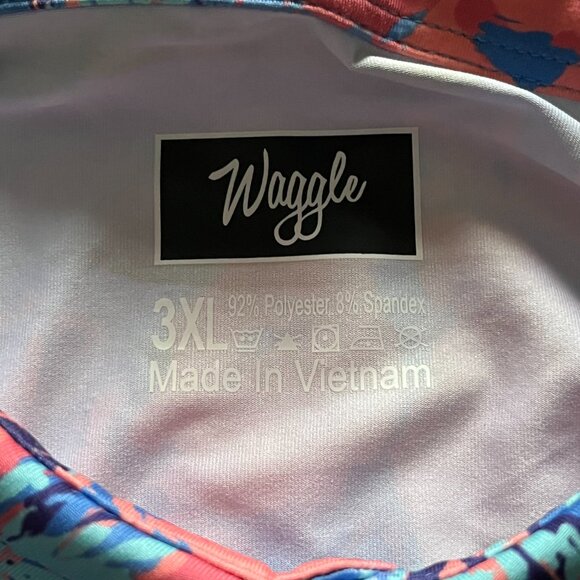 Waggle Polo Shirt Men 3XL Blue Lion Jungle AOP Performance Golf Stretch Tech - Picture 5 of 7